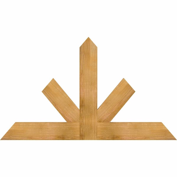 Ekena Millwork Saratoga Rough Sawn Timber Gable Bracket, Western Red Cedar, 60"W x 35"H x 2"D x 6"F, 14/12 Pitch GBW060X35X0206SAR00RWR - main